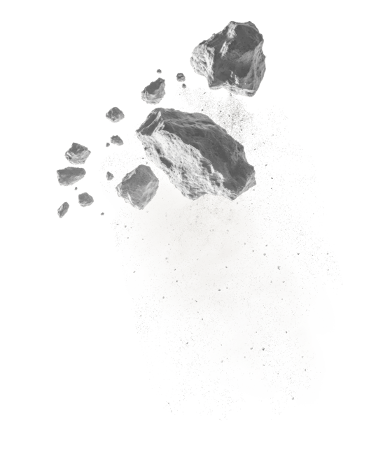 Bottom right asteroid decoration