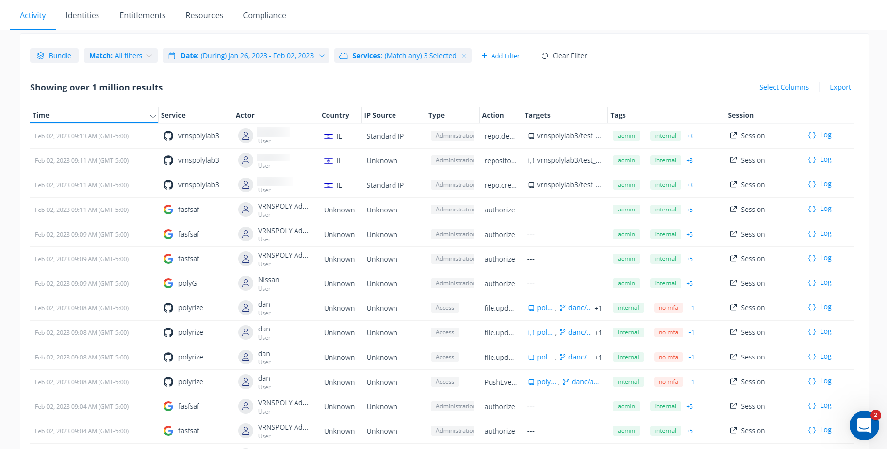 Piste d’audit GitHub