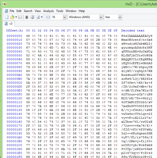 Hex Editor - SaveTheQueen Ransomware