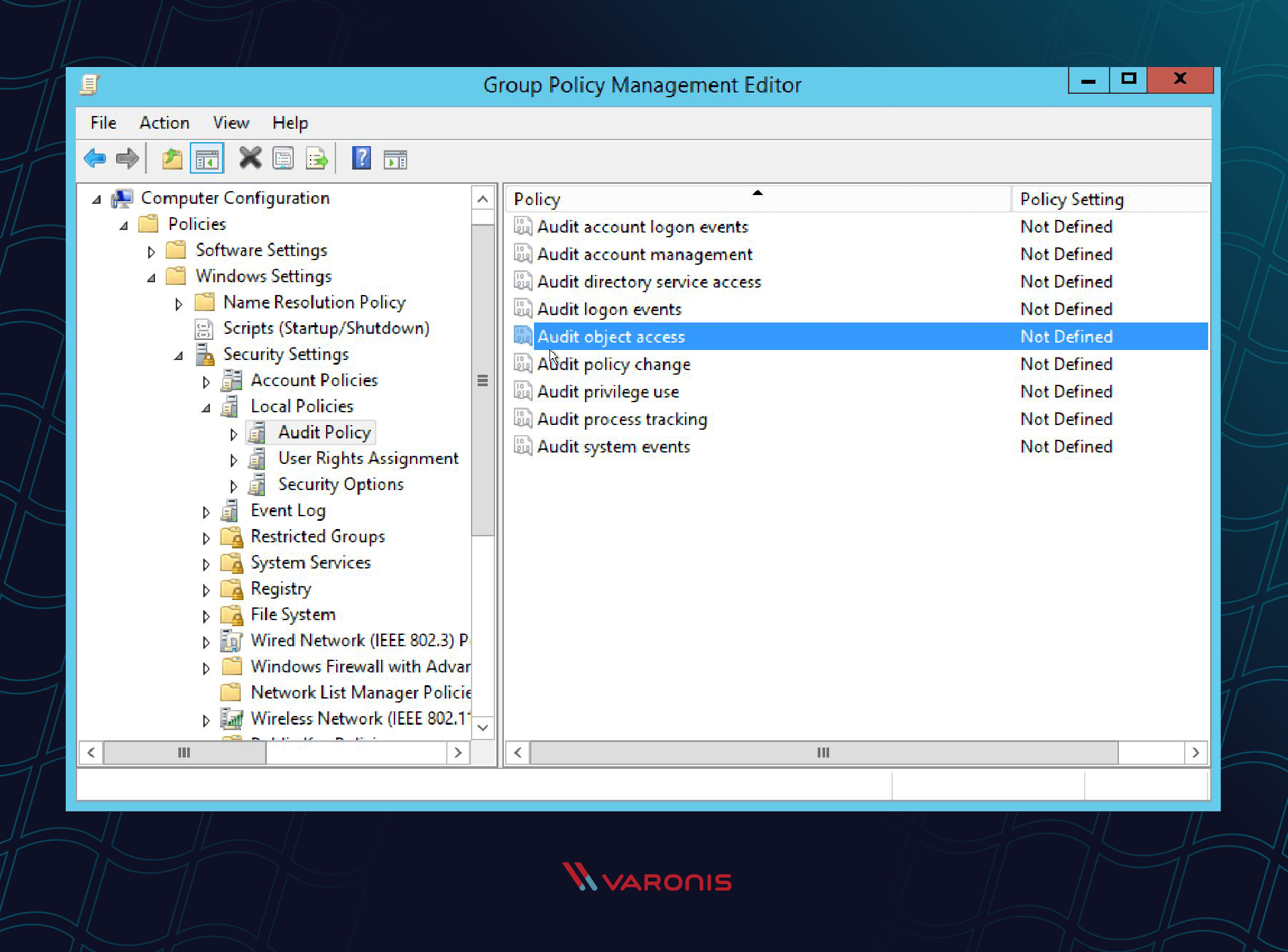 window screenshot showing how to audit object access