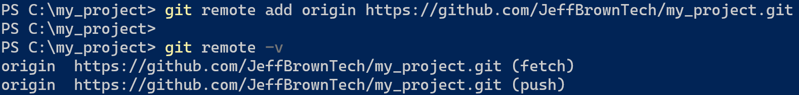 capture d'écran montrant comment ajouter une URL distante avant la fusion dans Git