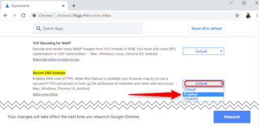 example of using secure DNS lookup