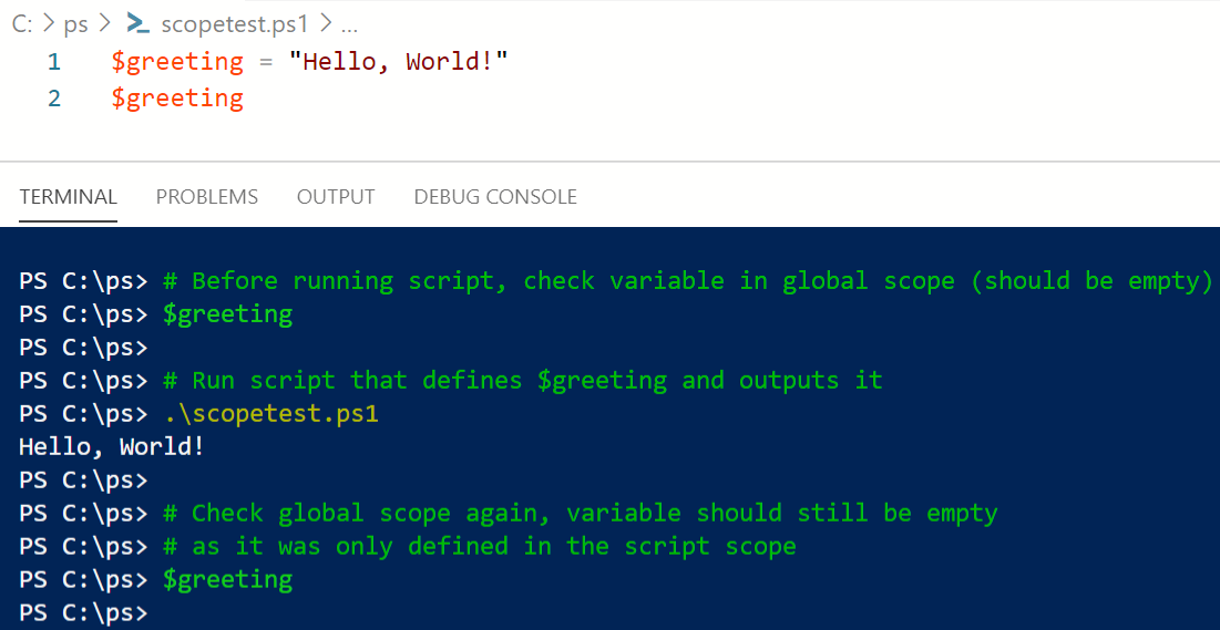 Global Scope vs. Script Scope 