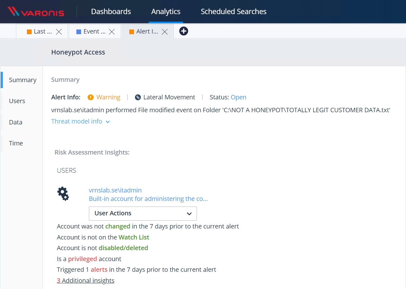 WebUI Honeypot Access alert