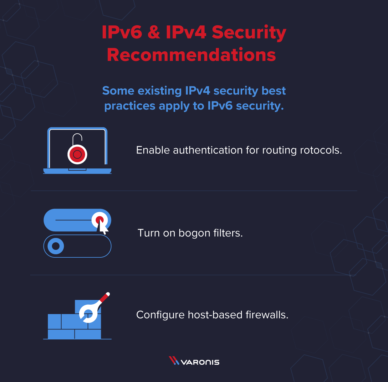 three IPv4 security recommendations that apply to IPv6 security