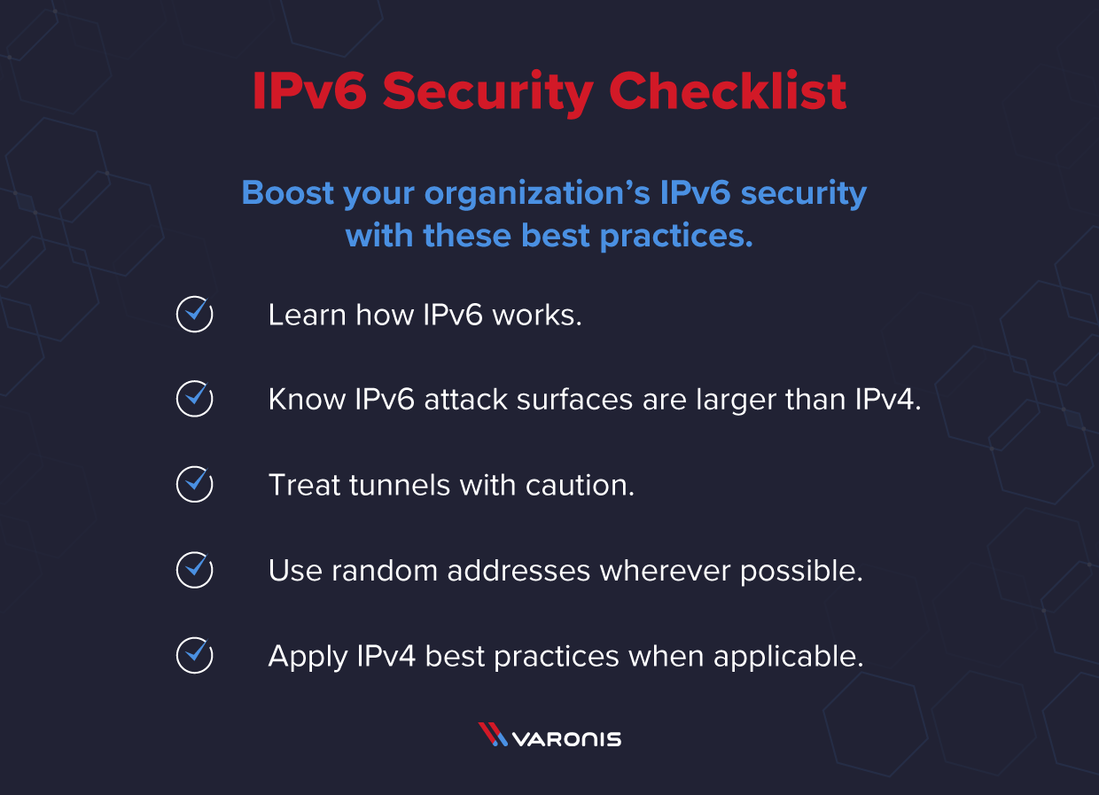 a list of five IPv6 security best practices