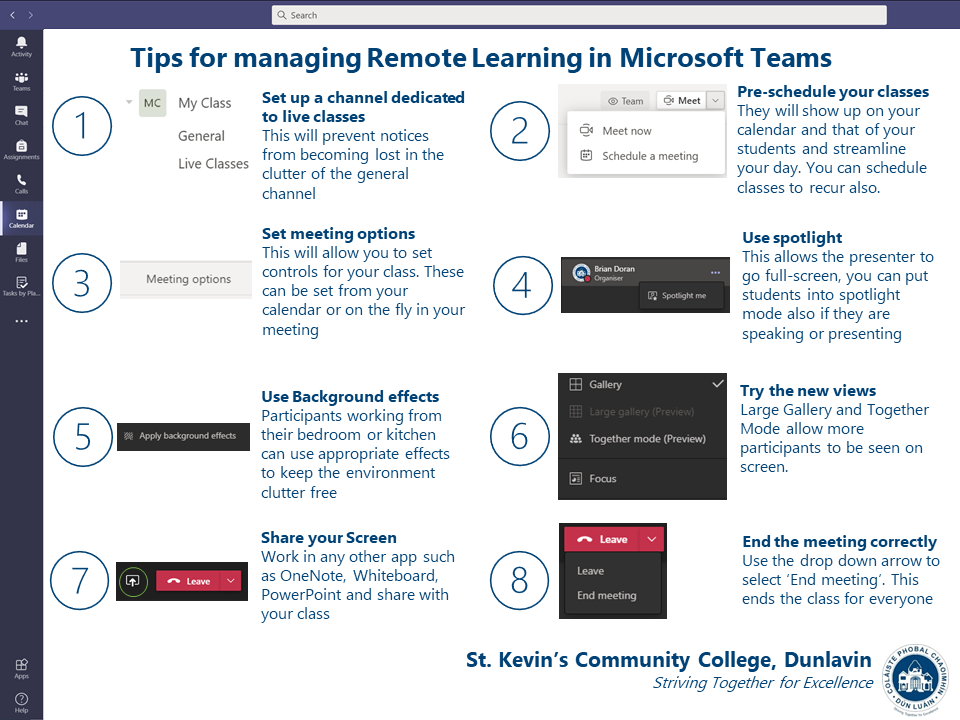 eight tips for managing remote learning in Microsoft Teams