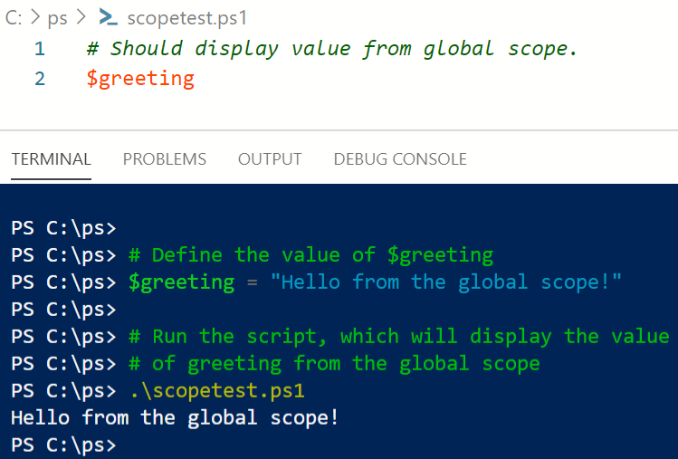 Variable inherited from global scope