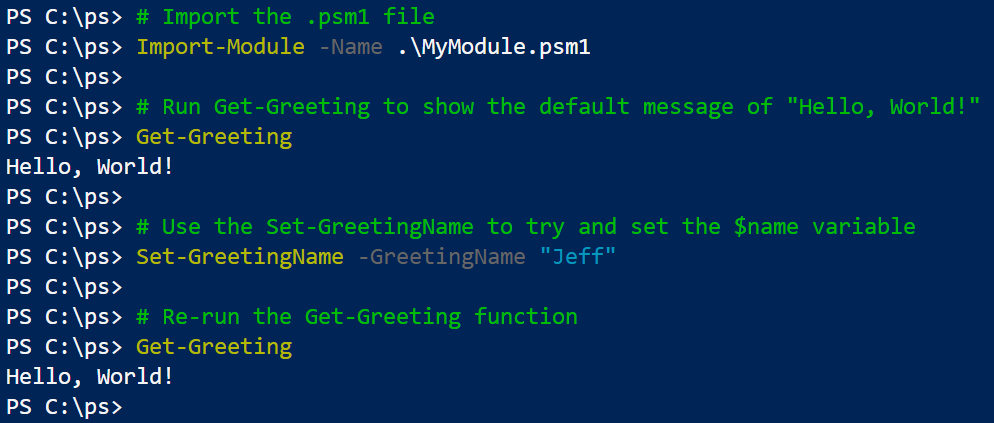 Variable is scoped to the function