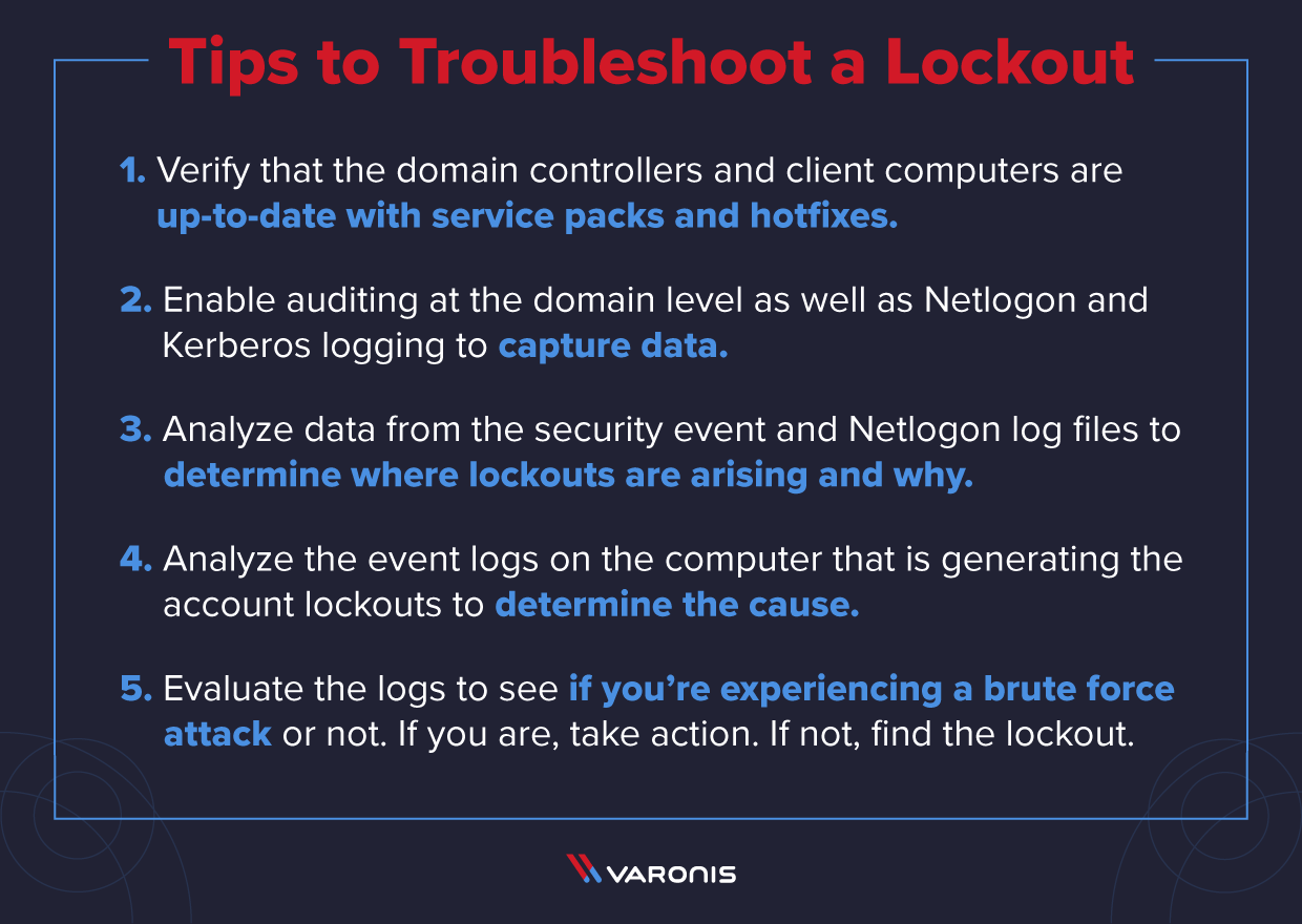 tips for troubleshooting an AD lockout