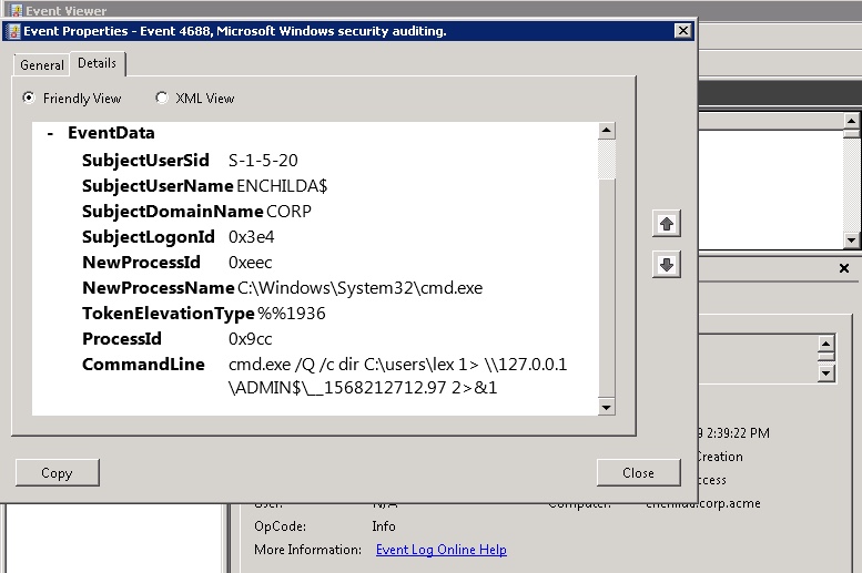 Wmiexec remote command