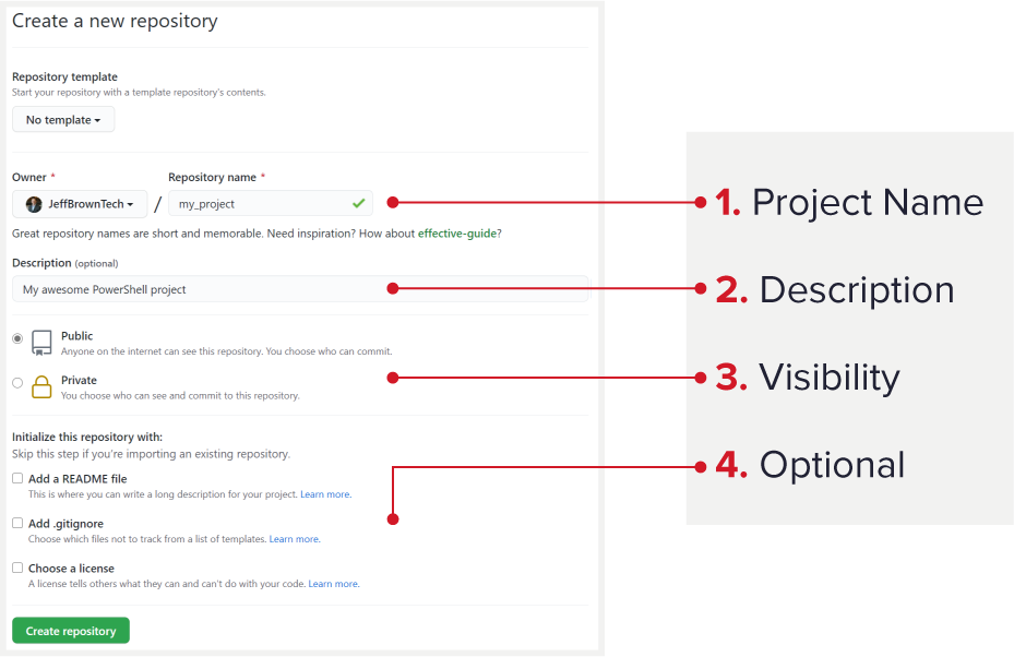 a screenshot o show to configuring repository options in Git ahead of merging in Git