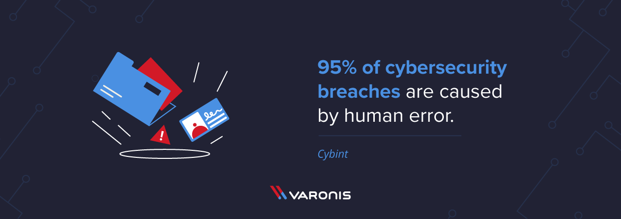 vários arquivos confidenciais e informações pessoais caem em um buraco, indicando que 95% das violações de cibersegurança são causadas por erro humano
