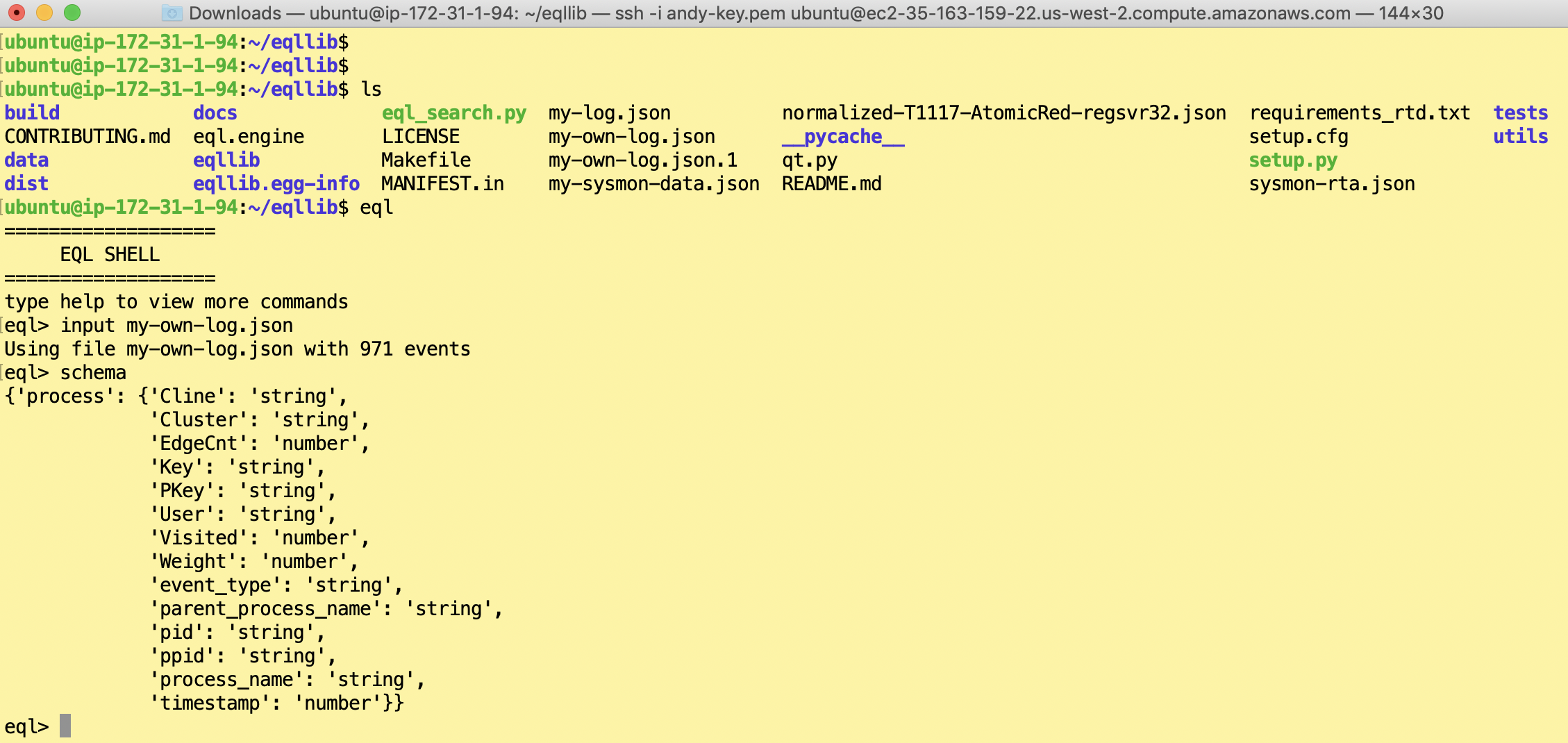Input the raw JSON log, and check the schema just to see that it recognizes field names