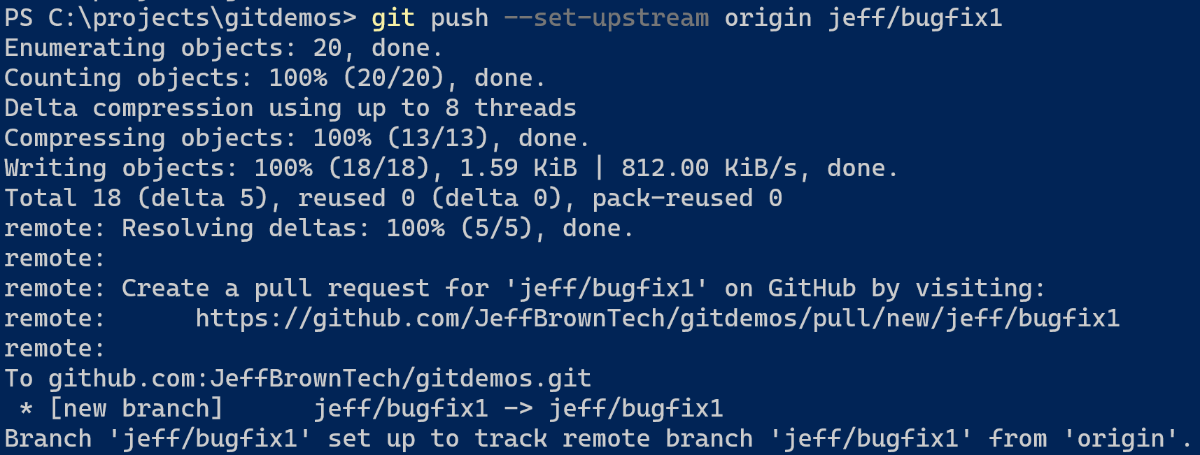 Git-Push Upstream einstellen