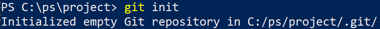 capture d'écran d'une commande Git init dans PowerShell