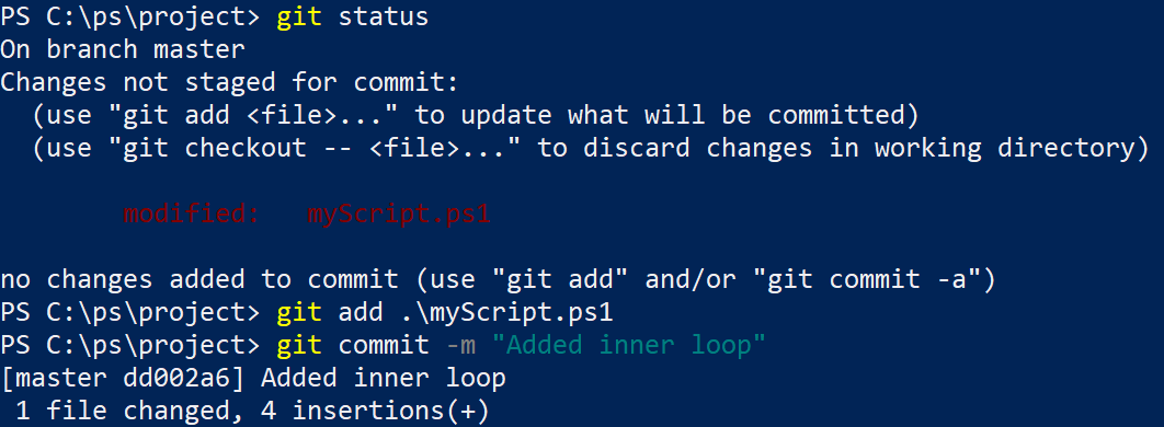 a screenshot of a Git commit message