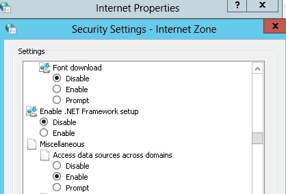 Internet setting