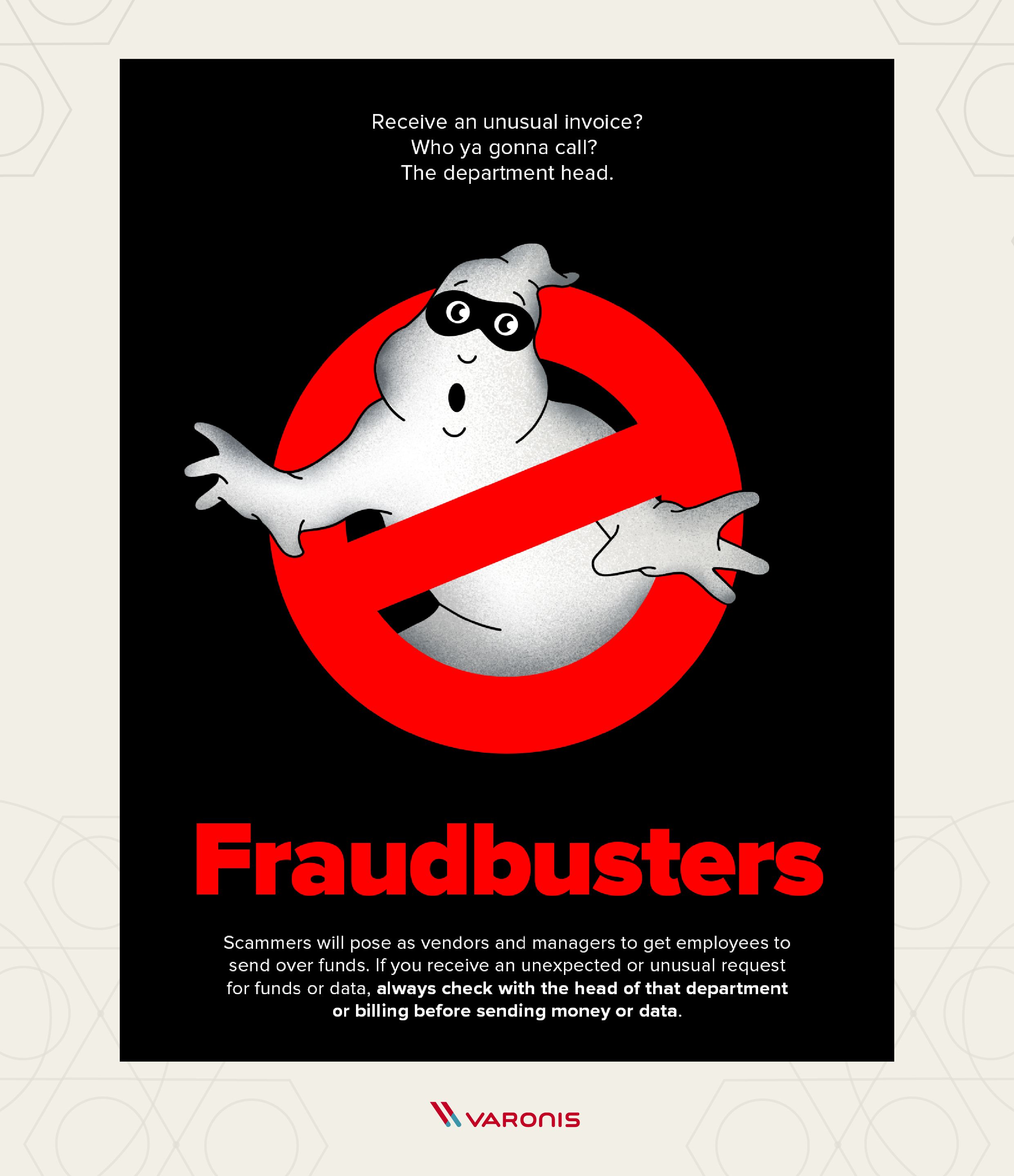invoice fraud awareness poster "Fraudbusters" preview