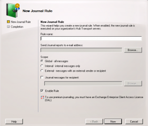Setting up Journaling in Exchange