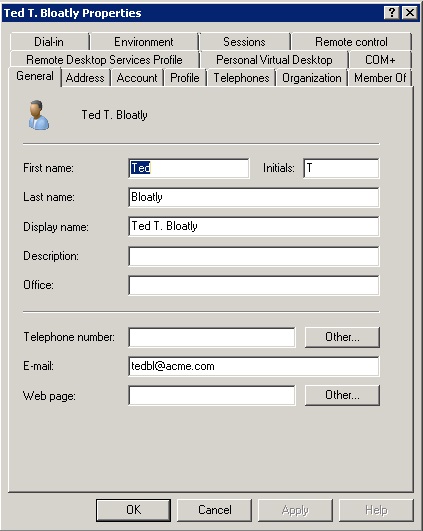 Active Directory Properties