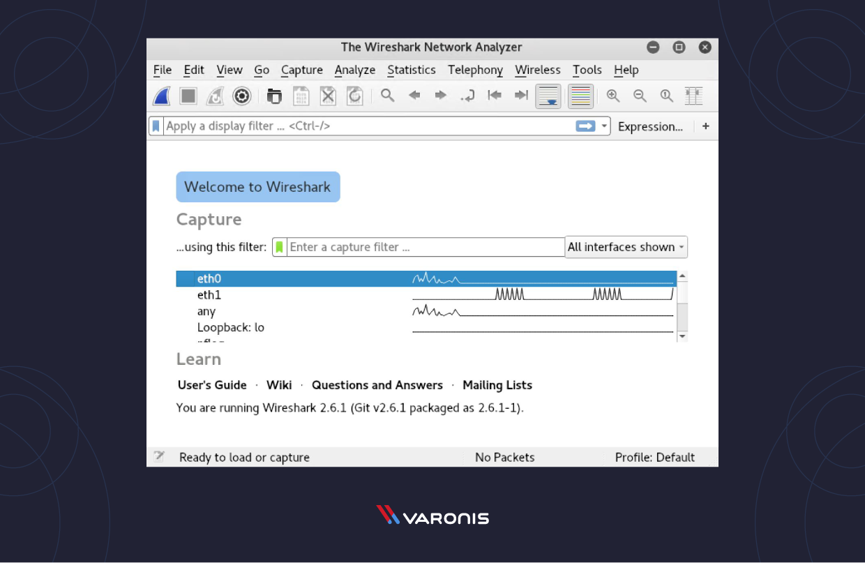 Imagem dos filtros de captura do Wireshark