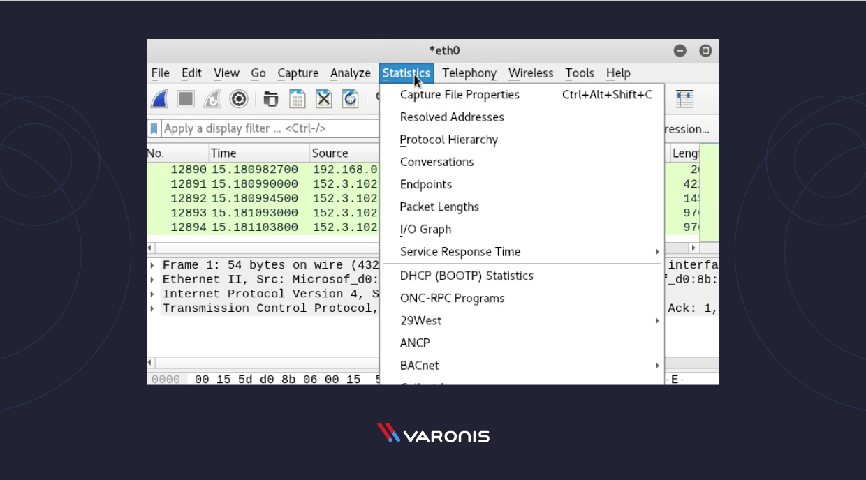 Estatísticas sobre o Wireshark - Imagem