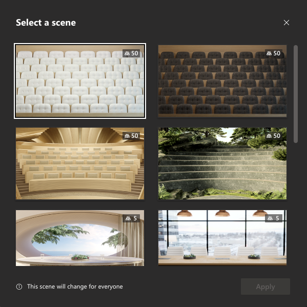 Hintergrundbilder für den Together Mode in Microsoft Teams