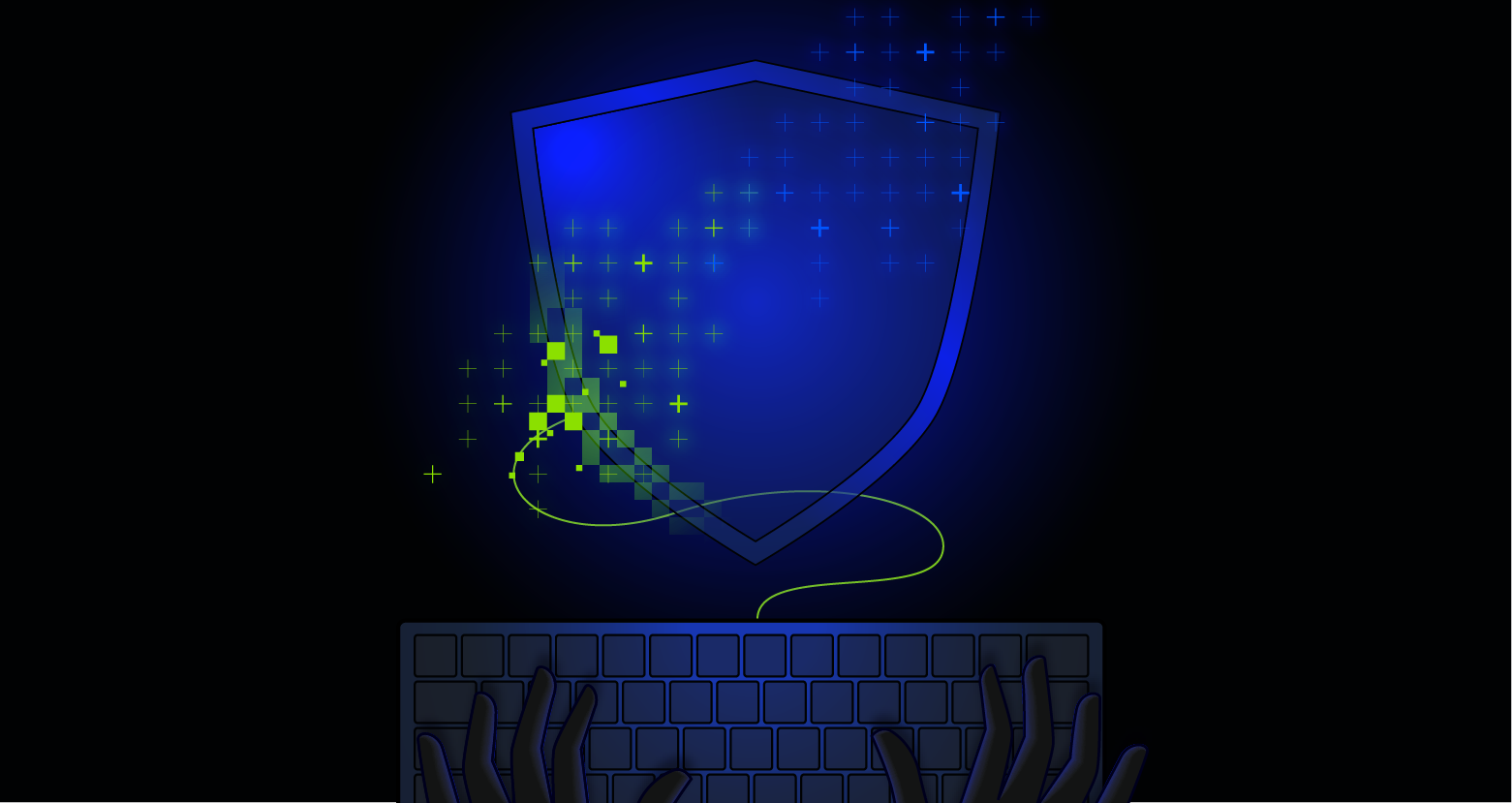 shield with person attempting to infiltrate it, depicting AI security risks