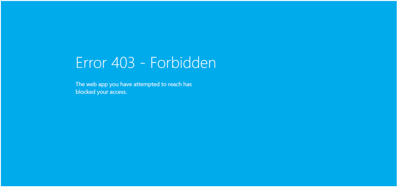 Azure App Service Returns Error - Error 403 - Forbidden The web