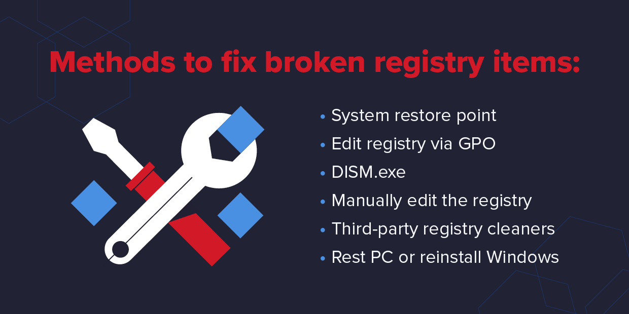 fixing broken registry items