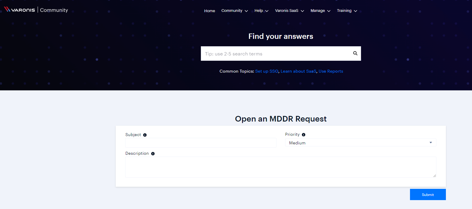 MDDR Request portal