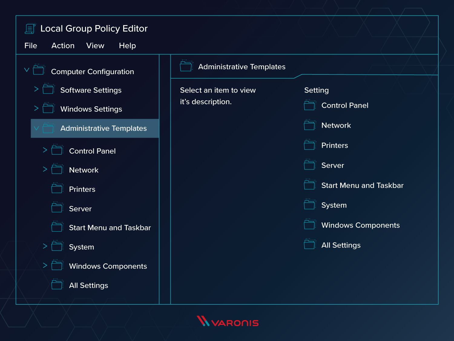 administrative template screenshot group policy editor